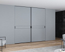 Серый шкаф-купе NOVA с врезными ручками