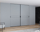 Серый шкаф-купе NOVA с врезными ручками